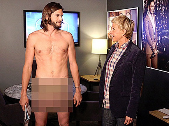 Asthon Kutcher naked at Ellen's show